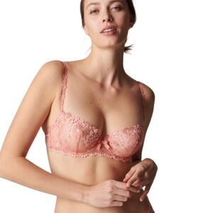 SIMONE PERELE Ginger pink Wish lace demi cup bra